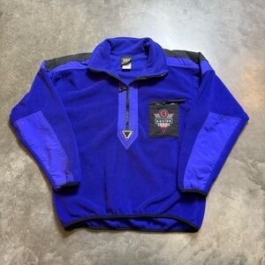 Vintage 90s Helly Hansen Equipe Fleece Quarter Zip Sweater Made In USA sz M